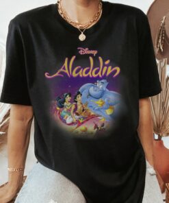 Disney Aladdin Magic Carpet Movie Cast T-Shirt, Aladdin Jasmine Jafar Disneyland Holiday Vacation Trip Gift Unisex Adult T-shirt Kid Shirt
