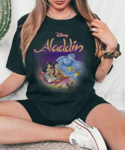 Disney Aladdin Magic Carpet Movie Cast T-Shirt, Aladdin Jasmine Jafar Disneyland Holiday Vacation Trip Gift Unisex Adult T-shirt Kid Shirt