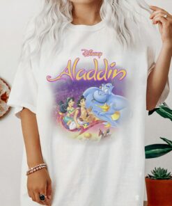 Disney Aladdin Magic Carpet Movie Cast T-Shirt, Aladdin Jasmine Jafar Disneyland Holiday Vacation Trip Gift Unisex Adult T-shirt Kid Shirt