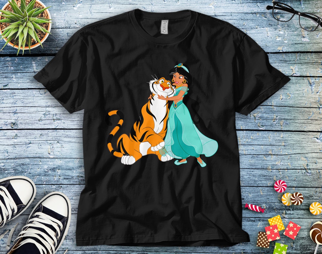 Disney Aladdin Princess Jasmine and Rajah Friends Unisex Tee Adult T-shirt Kid Shirt Long Sleeve Hoodie Sweatshirt Women's Tank