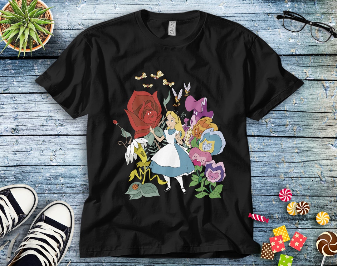Disney Alice In Wonderland Alice In The Flowers T-Shirt Unisex Adult T-shirt Kid Shirt Toddler Tee Women's Tank