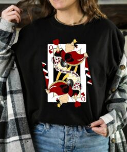Disney Alice In Wonderland Queen Of Hearts Playing Card T-Shirt Disneyland Vacation Matching Shirt Unisex Adult T-shirt Kid Shirt Sweatshirt