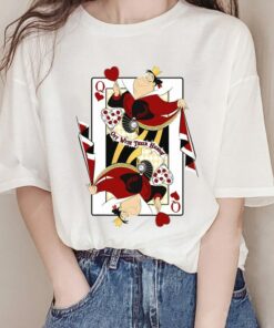 Disney Alice In Wonderland Queen Of Hearts Playing Card T-Shirt Disneyland Vacation Matching Shirt Unisex Adult T-shirt Kid Shirt Sweatshirt