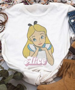 Disney Alice In Wonderland Vintage Alice Simple Portrait Shirt, Magic Kingdom Trip Unisex T-shirt Family Birthday Gift Adult Kid Toddler Tee
