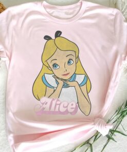 Disney Alice In Wonderland Vintage Alice Simple Portrait Shirt, Magic Kingdom Trip Unisex T-shirt Family Birthday Gift Adult Kid Toddler Tee