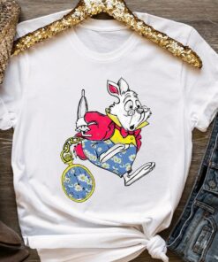 Disney Alice in Wonderland Late White Rabbit Shirt, Disneyland Vacation Holiday, Unisex T-shirt Family Birthday Gift Adult Kid Toddler Tee