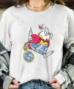 Disney Alice in Wonderland Late White Rabbit Shirt, Disneyland Vacation Holiday, Unisex T-shirt Family Birthday Gift Adult Kid Toddler Tee
