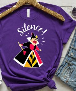 Disney Alice in Wonderland Queen of Hearts Silence! T-Shirt, Magic Kingdom, Disneyland Family Trip Vacation Gift Unisex T-shirt