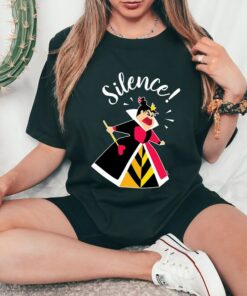 Disney Alice in Wonderland Queen of Hearts Silence! T-Shirt, Magic Kingdom, Disneyland Family Trip Vacation Gift Unisex T-shirt