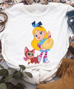 Disney Alice’s Wonderland Bakery Alice and Dinah T-Shirt Unisex Adult T-shirt Kid shirt Gift for Birthday Hoodie Sweatshirt Toddler Tee