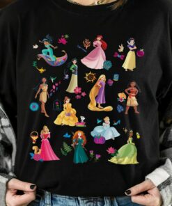 Disney All Princess Magical Characters Print Shirt, Magic Kingdom Holiday Trip Unisex T-shirt Family Birthday Gift Adult Kid Toddler Tee
