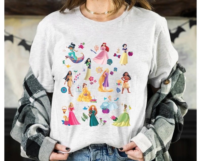 Disney All Princess Magical Characters Print Shirt, Magic Kingdom Holiday Trip Unisex T-shirt Family Birthday Gift Adult Kid Toddler Tee
