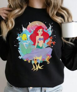 Disney Ariel Princess The Little Mermaid Ariel Splash Unisex Tee Adult T-shirt Kid Shirt Long Sleeve Hoodie Sweatshirt Woman's Tank