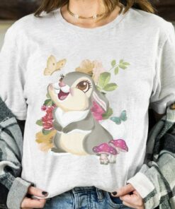 Disney Bambi Thumper Vintage Floral Portrait Shirt, Magic Kingdom Holiday Trip Unisex T-shirt Family Birthday Gift Adult Kid Toddler Tee