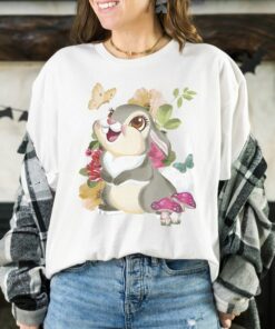 Disney Bambi Thumper Vintage Floral Portrait T-Shirt, Disney Trip Tee, Disneyland Vacation Gift, Disney World Tee Unisex T-shirt