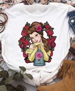 Disney Beauty And The Beast Belle Roses Graphic Shirt, Disneyland Vacation Trip, Unisex T-shirt Family Birthday Gift Adult Kid Toddler Tee