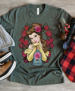 Disney Beauty And The Beast Belle Roses Graphic T-shirt, Magic Kingdom Tee, Disneyland Family Trip Vacation Gift Unisex T-shirt