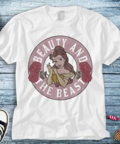 Disney Beauty And The Beast Circle Belle With Roses T-Shirt Unisex Tee Adult T-shirt Kid Shirt Long Sleeve Hoodie Sweatshirt Women's Tank