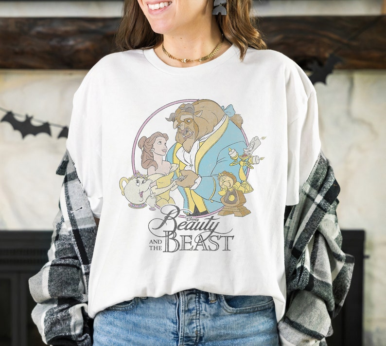 Disney Beauty And The Beast Classic Group Shot T-Shirt Disneyland Vacation Holiday Trip Unisex Adult T-shirt Kid Shirt Hoodie Sweatshirt