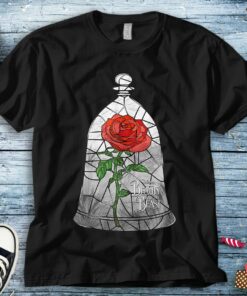 Disney Beauty And The Beast Stained Glass Enchanted Rose Unisex Tee Adult T-shirt Kid Shirt Long Sleeve Hoodie Sweatshirt Women's Tank