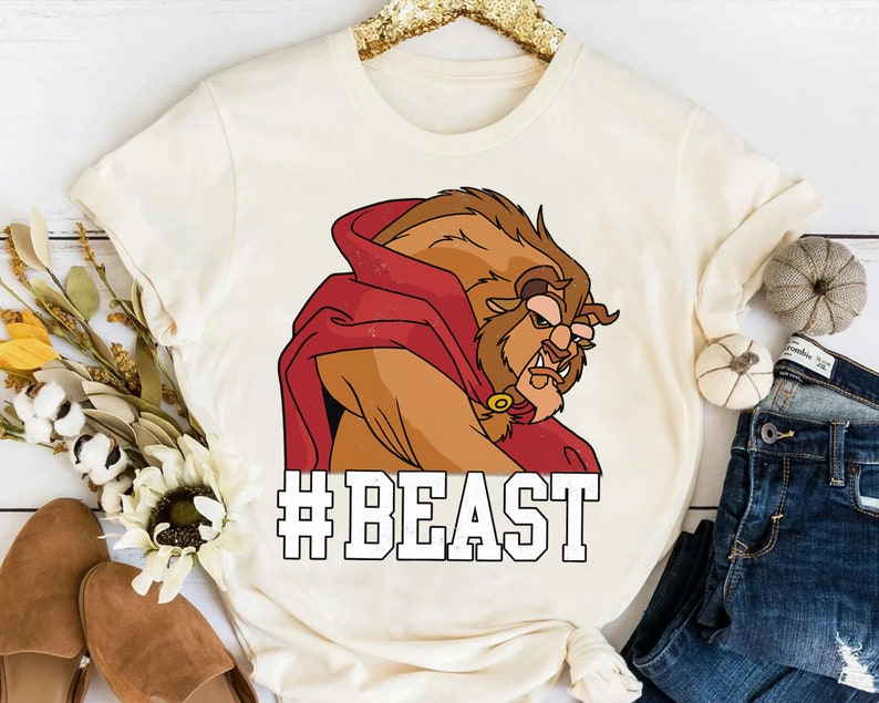 Disney Beauty and The Beast BEAST Game Face Graphic Shirt, Magic Kingdom Holiday Unisex T-shirt Family Birthday Gift Adult Kid Toddler Tee