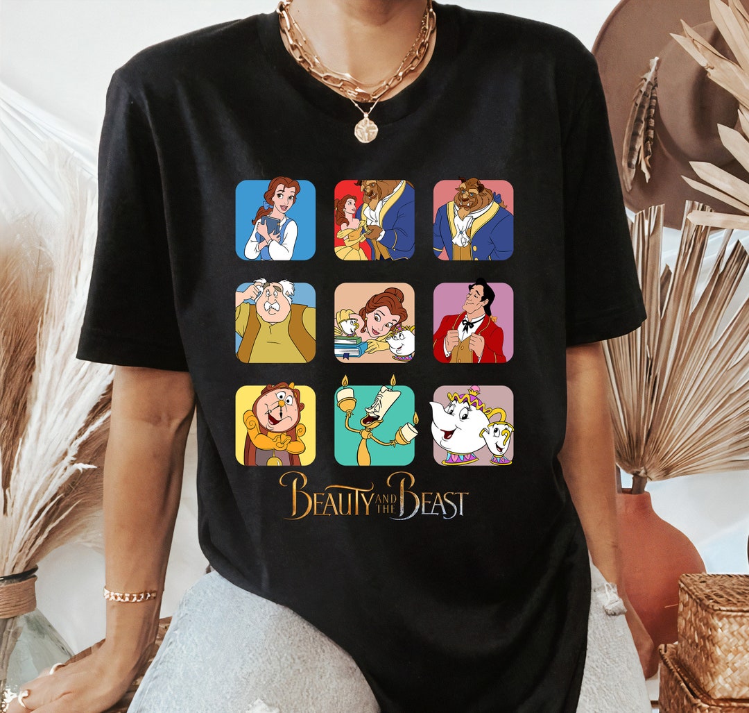 Disney Beauty and The Beast Group Shot Shirt, Belle, Beast, Gaston, Lumiere Disneyland Holiday Vacation Gift Unisex Adult T-shirt Kid Shirt