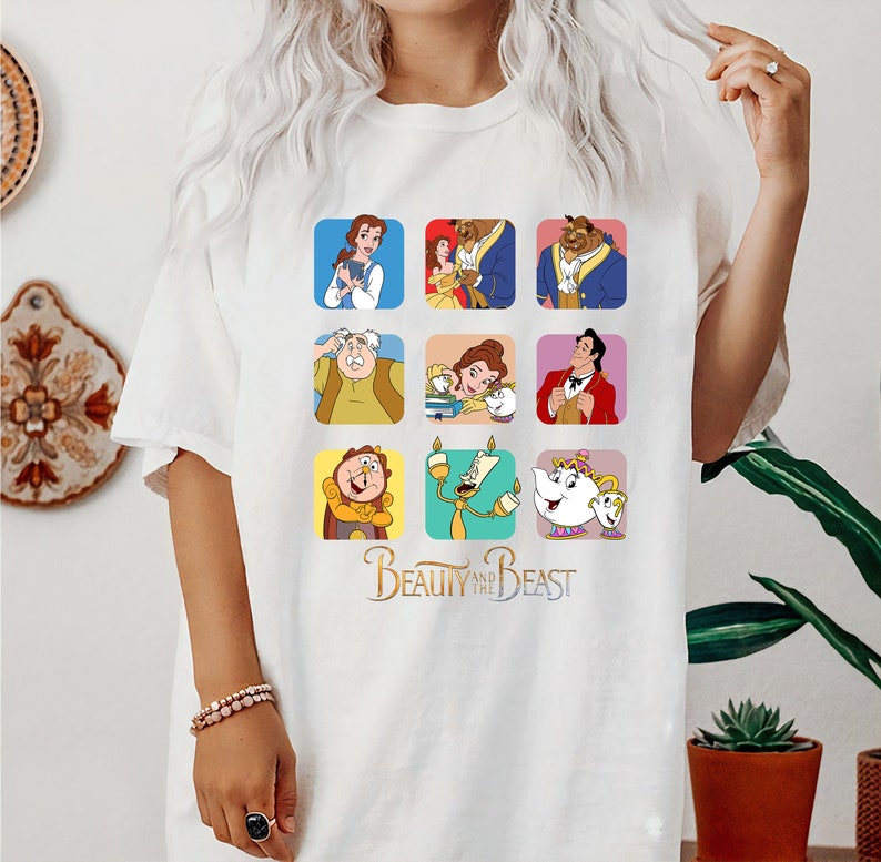 Disney Beauty and The Beast Group Shot Shirt, Belle, Beast, Gaston, Lumiere Disneyland Holiday Vacation Gift Unisex Adult T-shirt Kid Shirt