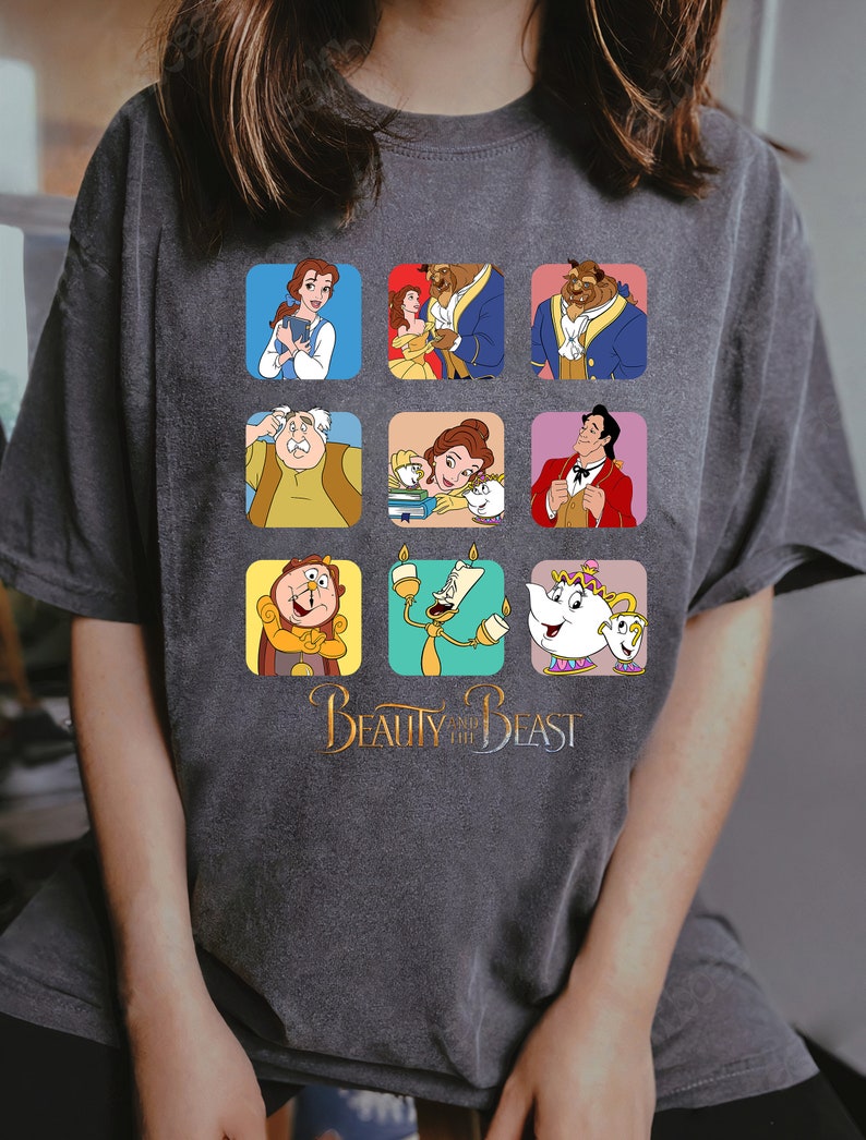 Disney Beauty and The Beast Group Shot Shirt, Belle, Beast, Gaston, Lumiere Disneyland Holiday Vacation Gift Unisex Adult T-shirt Kid Shirt