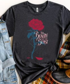 Disney Beauty and The Beast Wilting Rose Logo Graphic Shirt, Magic Kingdom Holiday Unisex T-shirt Family Birthday Gift Adult Kid Toddler Tee