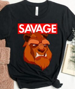 Disney Beauty and the Beast Savage Face Graphic T-Shirt, Disneyland Vacation Family Trip Vacation Gift Unisex Adult T-shirt Kid Shirt
