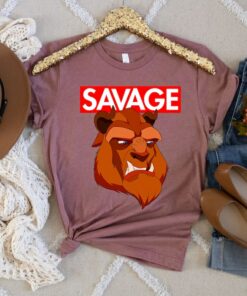 Disney Beauty and the Beast Savage Face Graphic T-Shirt, Disneyland Vacation Family Trip Vacation Gift Unisex Adult T-shirt Kid Shirt