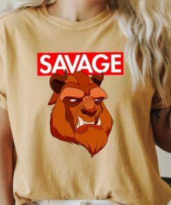 Disney Beauty and the Beast Savage Face Graphic T-Shirt, Disneyland Vacation Family Trip Vacation Gift Unisex Adult T-shirt Kid Shirt