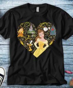 Disney Belle Princess Belle Collage Heart T-Shirt Unisex Tee Adult T-shirt Kid Shirt Long Sleeve Hoodie Sweatshirt Women's Tank