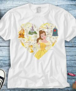 Disney Belle Princess Belle Collage Heart T-Shirt Unisex Tee Adult T-shirt Kid Shirt Long Sleeve Hoodie Sweatshirt Women's Tank
