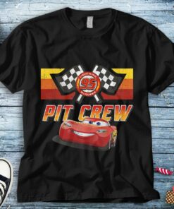 Disney Cars McQueen Pit Crew Red Graphic Unisex Tee Adult T-shirt Kid Shirt Long Sleeve Hoodie Sweatshirt Women's Tank