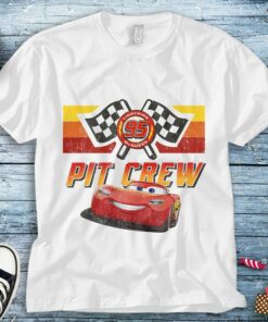Disney Cars McQueen Pit Crew Red Graphic Unisex Tee Adult T-shirt Kid Shirt Long Sleeve Hoodie Sweatshirt Women's Tank