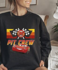 Disney Cars McQueen Pit Crew Red Graphic Unisex Tee Adult T-shirt Kid Shirt Long Sleeve Hoodie Sweatshirt Women's Tank