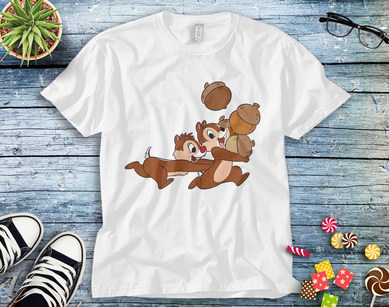 Disney Chip ‘n Dale Chipmunks Acorn Run T-Shirt Unisex Adult T-shirt Kid Shirt Toddler Tee Women's Tank