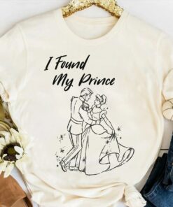 Disney Cinderella I Found My Prince Line Art Shirt, Magic Kingdom Holiday Trip Unisex T-shirt Family Birthday Gift Adult Kid Toddler Tee
