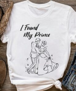 Disney Cinderella I Found My Prince Line Art Shirt, Magic Kingdom Holiday Trip Unisex T-shirt Family Birthday Gift Adult Kid Toddler Tee