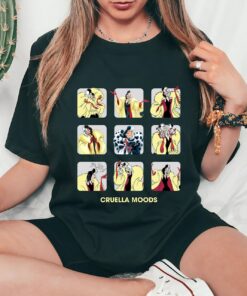 Disney Cruella moods 101 Dalmatians, Villain Disney, Anger, Smile T-Shirt, Disneyland Family Trip Vacation Gift Unisex T-shirt