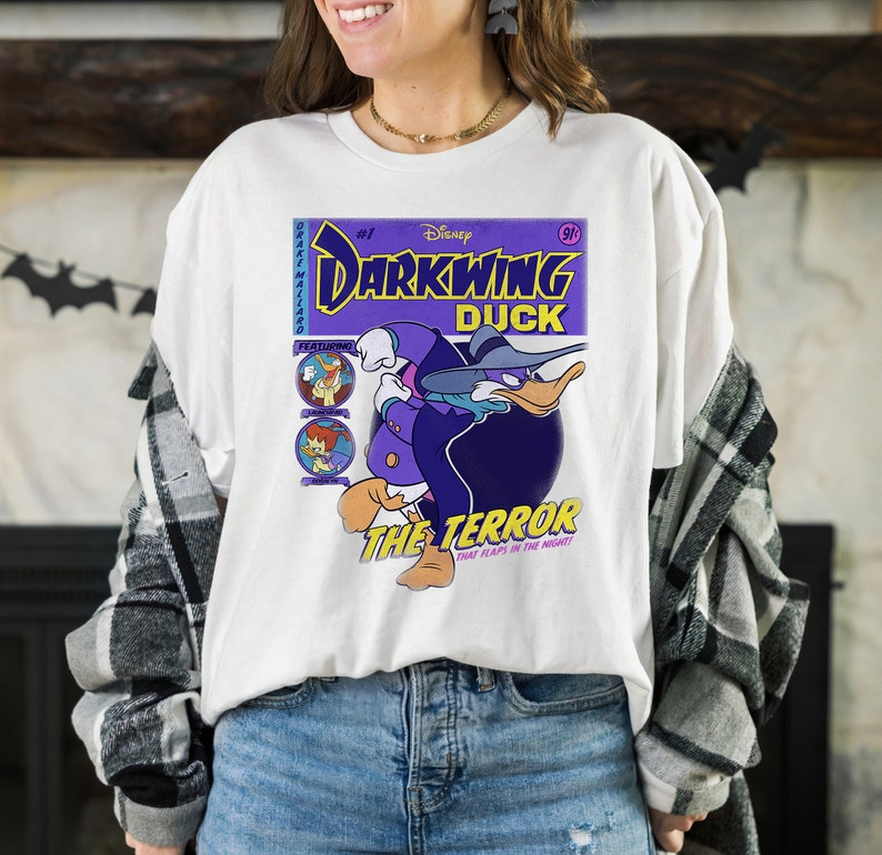 Disney Darkwing Duck Funny The Terror Vintage TV Show T-Shirt Disneyland Vacation Holiday Trip Unisex T-shirt Hoodie Sweatshirt