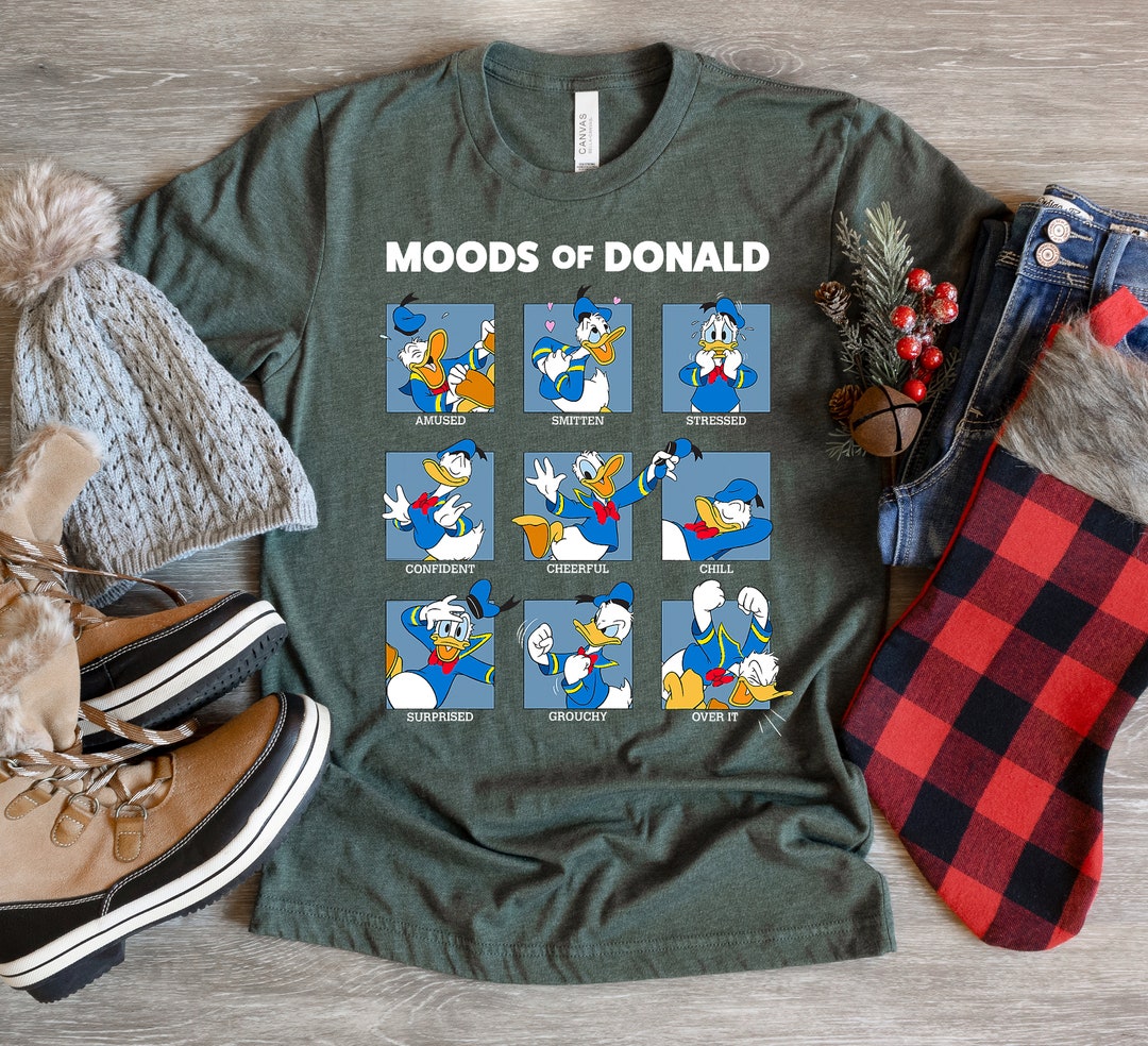 Disney Donald Duck Funny Moods of Donald T-Shirt, Magic Kingdom, Disneyland Family Trip Vacation Gift Unisex Adult T-shirt Kid Shirt