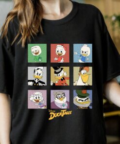 Disney DuckTales Group Shot Comic Box Up T-Shirt, Scrooge McDuck Donald Duck Huey Dewey Louie, Disneyland Gift Unisex T-shirt