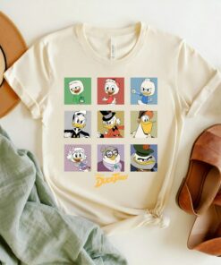 Disney DuckTales Group Shot Comic Box Up T-Shirt, Scrooge McDuck Donald Duck Huey Dewey Louie, Disneyland Gift Unisex T-shirt