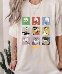 Disney DuckTales Group Shot Comic Box Up T-Shirt, Scrooge McDuck Donald Duck Huey Dewey Louie, Disneyland Gift Unisex T-shirt