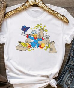 Disney Ducktales Scrooge McDuck Coins T-Shirt Unisex Adult T-shirt Kid shirt Gift for Birthday Hoodie Sweatshirt Toddler Tee