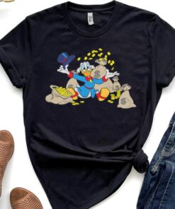 Disney Ducktales Scrooge McDuck Coins T-Shirt Unisex Adult T-shirt Kid shirt Gift for Birthday Hoodie Sweatshirt Toddler Tee