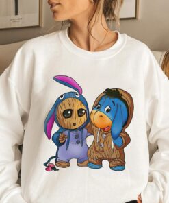Disney Eeyore And Baby Groot Cute Friends Shirt, Eeyore Unisex T-Shirt, Eeyore Hoodie Sweatshirt, Eeyore Kid Shirt, Disneyland Family Gift