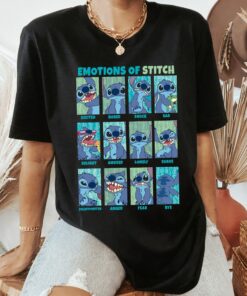 Disney Emotions Of Stitch, Lilo and Stitch, Cute Stitch Mood Shirt, Magic Kingdom, Disneyland Family Trip Gift, Birthday Gift Unisex T-shirt